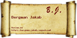 Bergman Jakab névjegykártya